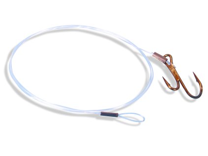 Saenger fluorocarbon s dvojháčkem, vel. 1/0, 70 cm/0,35 mm