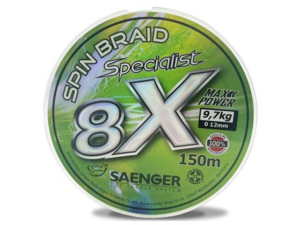 Saenger šňůra 8 X Specialist Spin Braid 150 m 0,21 mm zelená