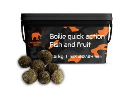 Mastodont Baits boilies quick action Fish and Fruit mix 2,5 kg 20/24 mm