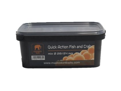 Mastodont Baits Boilies quick action Fish and Crab mix 2,5 kg 20/24 mm