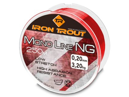 Iron Trout vlasec Mono NG 250 m 0,16 mm, červená