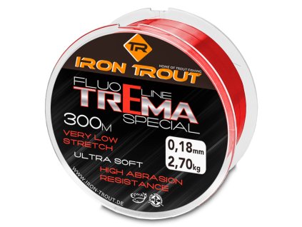 Iron Trout vlasec Fluo line Trema special 300 m 0,20 mm, fluo červená