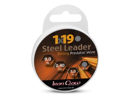 Iron Claw ocelové lanko potažené 1x19, 9 kg černé