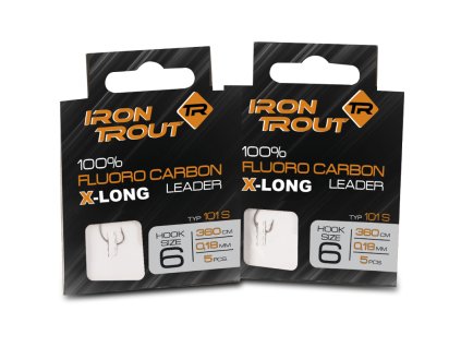 Iron trout návazec X-LONG, 130 T, 360 cm/0,16 mm, vel. 8, 5 ks