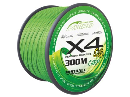 Mistrall šňůra Shiro braided line carp X4 0,25mm 300m zelená
