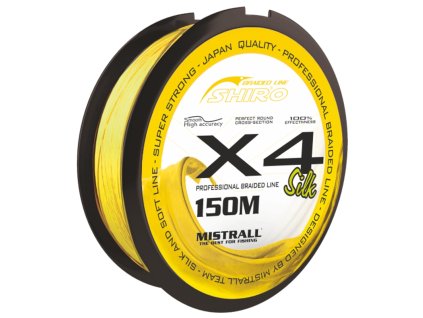 Mistrall šňůra Shiro braided line X4 0,19mm 150m fluo