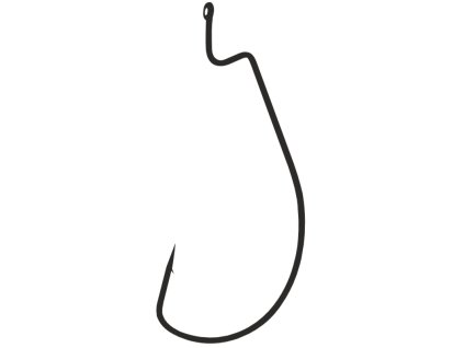 Mistrall offsetový háček Wide worm s očkem 6 black nickel 10ks