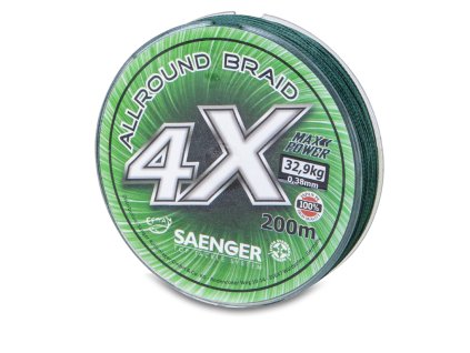 Saenger šňůra 4X Allround Braid 200m 0,50mm zelená