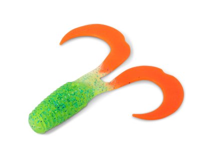 Iron Claw nástraha Curly One Blue Glitter Chartreuse Orange 12cm