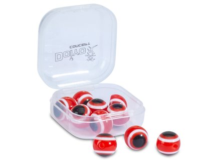 Doiyo skleněné korálky s okem Red 8mm 12ks
