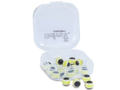 Doiyo skleněné korálky s okem Yellow 6mm 15ks