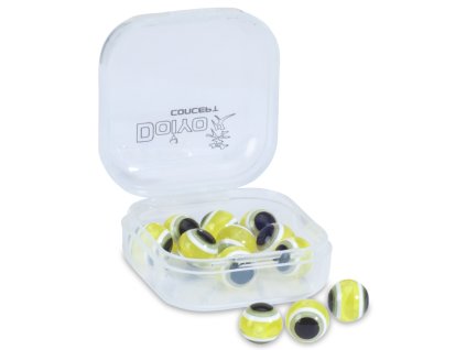 Doiyo skleněné korálky s okem Yellow 8mm 12ks