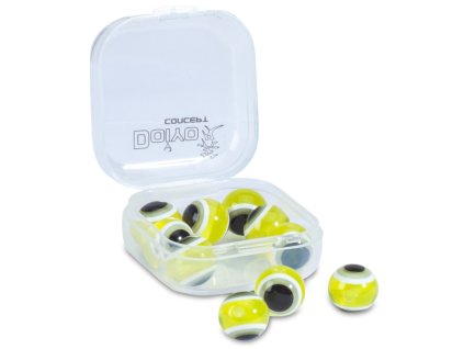Doiyo skleněné korálky s okem Yellow 10mm 10ks
