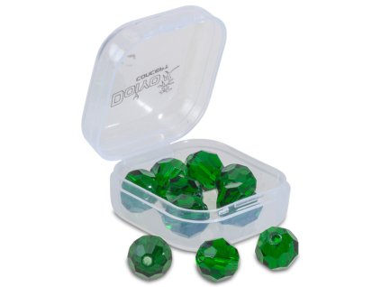 Doiyo broušené skleněné korálky Green 8mm 12ks