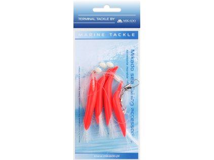 MOŘSKÝ NÁVAZEC - HAIR TUBE RIG - HÁČEK 1/0 - ČERVENÝ ČERNÝ - 1 ks