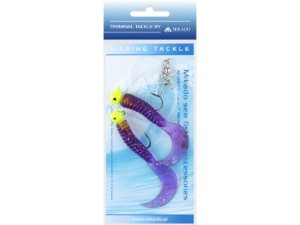 MOŘSKÝ NÁVAZEC - PILK TWIST JIGHEAD RIG 7.5cm-2x6g - FIALOVÁ - 1 ks
