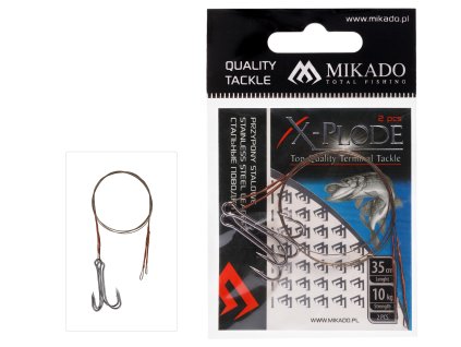 OCELOVÉ LANKO - BAL.2KS ZBROJENÉ DVOJHÁČKEM 35cm/10kg - HNĚDÁ - 2 ks