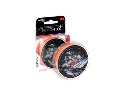 PLETENÁ ŠŇŮRA - NIHONTO FINE BRAID - 0.18mm/14.4kg/15m - FLUO/ORANŽOVÁ - 1 cívka
