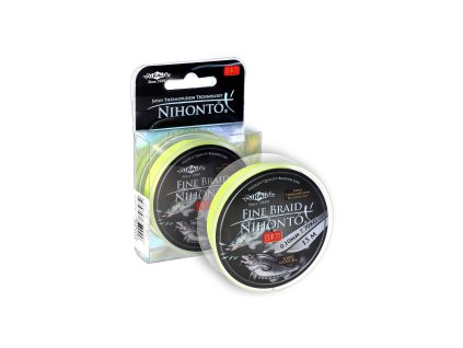 PLETENÁ ŠŇŮRA - NIHONTO FINE BRAID - 0.14mm/9.7kg/15m - FLUO/ŽLUTÁ - 1 cívka