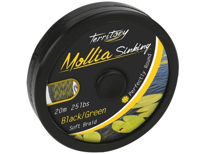 PLETENÁ NÁVAZCOVÝ - MOLLIA HOOKLINK 55lbs/20m - ČERNO-ZELENÁ - 1 cívka