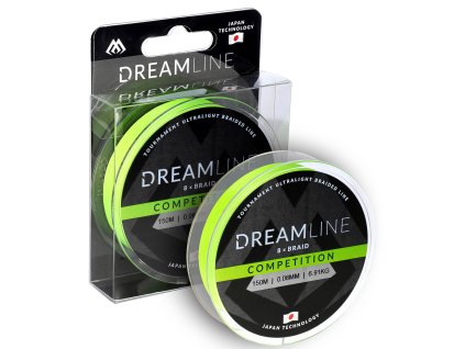 PLETENÁ ŠŇŮRA - DREAMLINE COMPETITION - 0.08mm/6.91kg/150m - FLUO ZELENÁ - 1 cívka