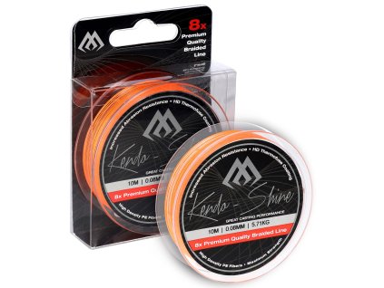 PLETENÁ ŠŇŮRA - KENDO SHINE - 0.10mm/8.23kg/10m - FLUO/ORANŽOVÁ - 1 cívka