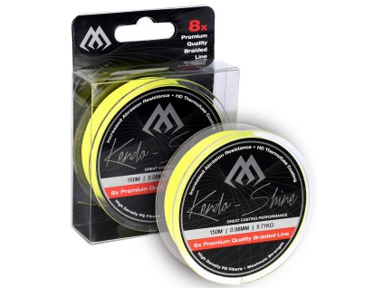 PLETENÁ ŠŇŮRA - KENDO SHINE - 0.23mm/21.75kg/150m - FLUO/ŽLUTÁ - 1 cívka