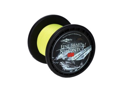 PLETENÁ ŠŇŮRA - NIHONTO FINE BRAID - 0.08mm/4.59kg/900m - FLUO/ŽLUTÁ - 1 cívka