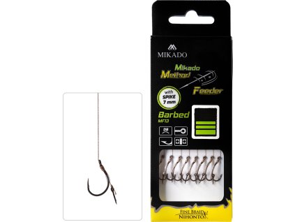 NÁVAZEC - MF - S JEHLOU - HÁČEK S PROTIHROTEM ČÍSLO 12 / PLETENÁ ŠŇŮRA 0.12mm/10cm - 8 ks