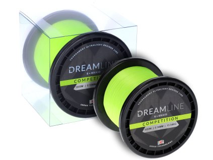 PLETENÁ ŠŇŮRA - DREAMLINE COMPETITION - 0.08mm/6.91kg/3000m - FLUO ZELENÁ - 1 cívka