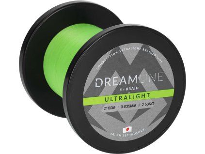 PLETENÁ ŠŇŮRA - DREAMLINE ULTRALIGHT - 0.035mm/2.53kg/2100m - FLUO ZELENÁ - 1 cívka