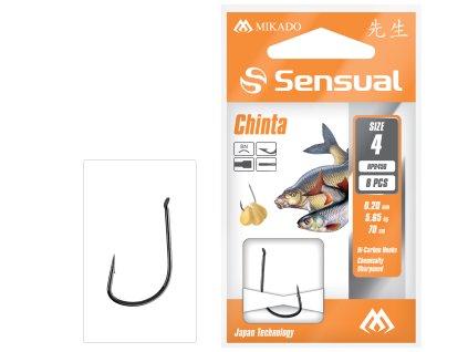 NAVÁZANÉ HÁČKY - SENSUAL - CHINTA NO 4 BN / VLASEC: 0.20mm/70cm - 8 KS