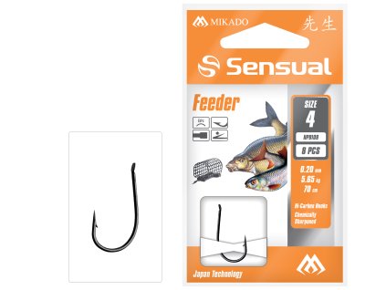 NAVÁZANÉ HÁČKY - SENSUAL - FEEDER 9109 NO 12 BN / VLASEC: 0.12mm/70cm - 8 KS