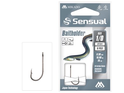 NAVÁZANÉ HÁČKY - SENSUAL - BAITHOLDER NO 2 BN / VLASEC: 0.28mm/70cm - 8 KS