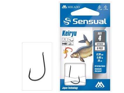 NAVÁZANÉ HÁČKY - SENSUAL - KEIRYU NO 8 BN / VLASEC: 0.16mm/70cm - 8 KS