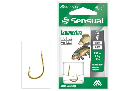 NAVÁZANÉ HÁČKY - SENSUAL - IZUMEZINA NO 10 G / VLASEC: 0.18mm/70cm - 8 KS