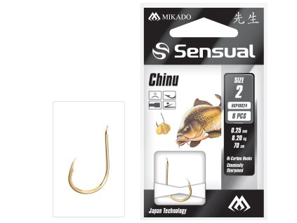 NAVÁZANÉ HÁČKY - SENSUAL - CHINU NO 8 G / VLASEC: 0.18mm/70cm - 8 KS
