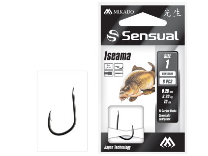 NAVÁZANÉ HÁČKY - SENSUAL - ISEAMA NO 1 BN / VLASEC: 0.25mm/70cm - 8 KS