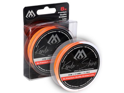 PLETENÁ ŠŇŮRA - KENDO SHINE - 0.12mm/9.62kg/2100m - FLUO/ORANŽOVÁ - 1 cívka