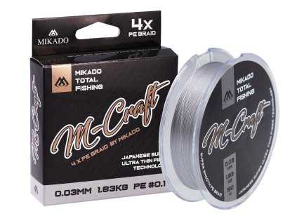 PLETENÁ ŠŇŮRA - M-Craft Braid - 0.04mm/2.43kg/150m - STEEL GRAY - 1 cívka