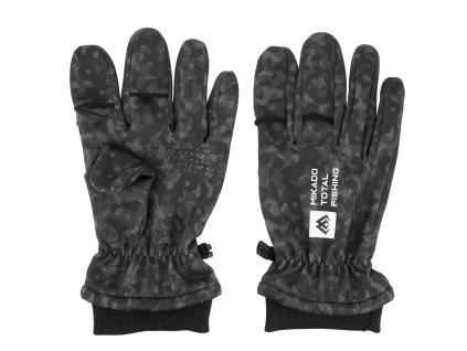 GLOVES - SOFTSHELL BLACK CAMO size M - 1 set.