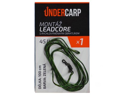 Montáž Leadcore s rychlovýměnným obratlíkem 45 lbs / 100 cm zelená - 1 kus v balení