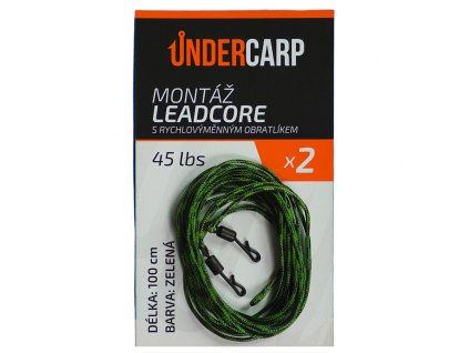 Montáž Leadcore s rychlovýměnným obratlíkem 45 lbs / 100 cm zelená - 2 kusy v balení