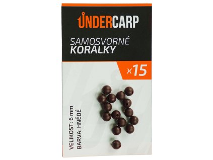 Samosvorné korálky hnědé - 6 mm