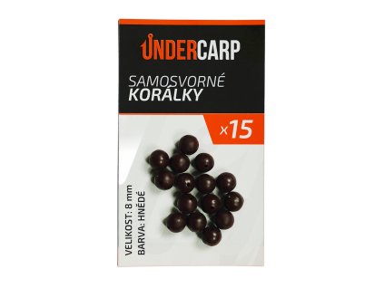 Samosvorné korálky hnědé - 8 mm