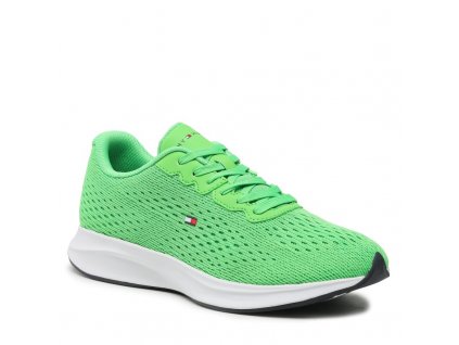 sneakersy tommy hilfiger lightweight runner knit flag fm0fm04563 spring lime lwy