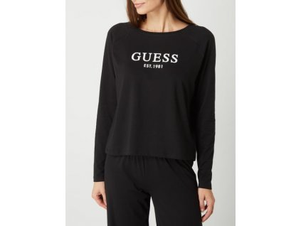 guess bluzka z dlugim rekawem z bawelna z recyklingu czarny pl 1170189,1d2d9c,450x600f