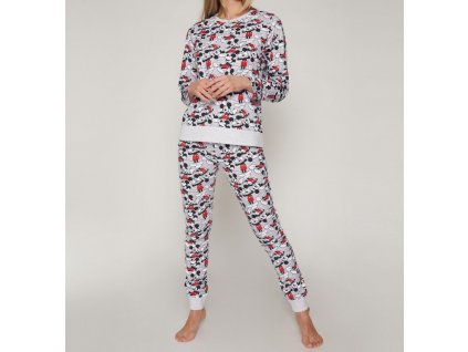 disney pijama manga larga mickey para mujer gris jaspe (3)