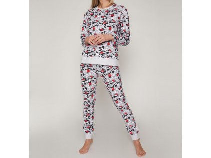 disney pijama manga larga mickey para mujer gris jaspe (3)