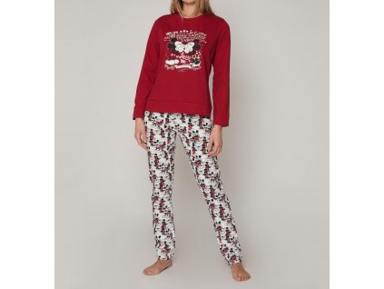 disney pijama manga larga love mm para mujer burdeos